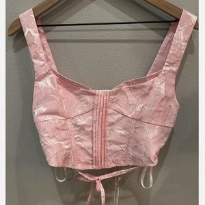 For Love And Lemons Pink Corset Top NWT Size Large